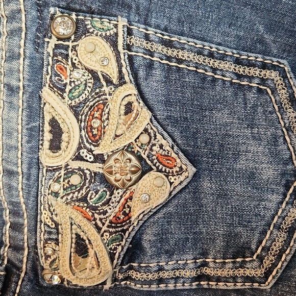 Miss Me Hailey Straight Leg Skinny Jeans With Bling - Picture 5 of 7